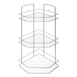 РемоКолор Полка для ванной  угловая трапеция  3 яруса гальваника цинк,цвет хром  (67-0-655)